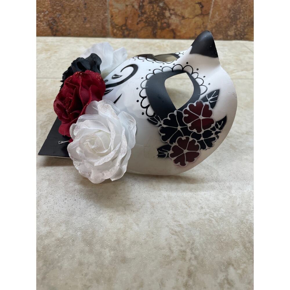 Spirit Halloween Mask Sugar Skull Floral Day of the Dead Costume NWT - Picture 8 of 8